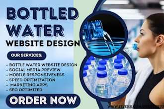 design bottled water mineral water delivery drink aqua shopify store website