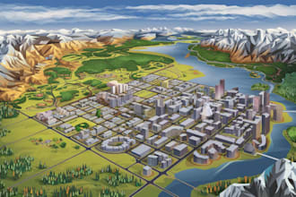 draw amazing vector or isometric map illustrations
