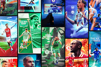 design any football, sports posters, matchday story and post