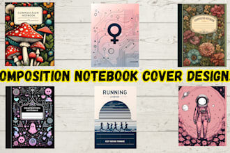 design a composition notebook cover for amazon KDP