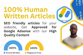 write 40 human written articles for google adsense approval