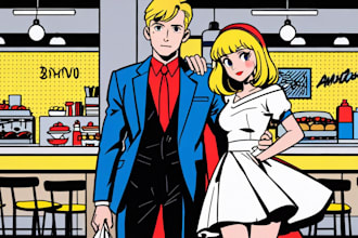 do a retro pop art roy lichtenstein style