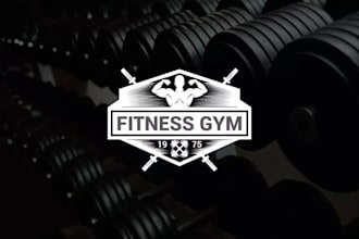 design premium fitness gym warrior and monogram 3d logo