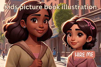 illustrate christian children story book illustrations, bible story