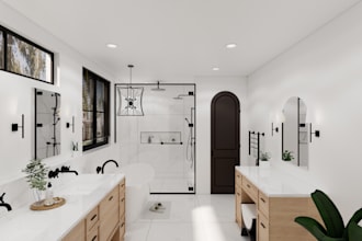 bathroom design and 3d rendering in sketchup