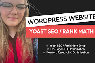 optimize your wordpress website SEO using yoast or rank math