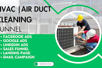 setup facebook ads for hvac leads generation air duct lead, hvac website