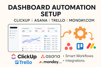 setup dashboard automation integrate notion clickup asana rally agile monday