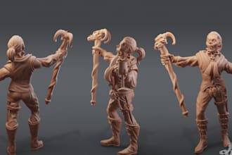 convert and resculpt your 2d images to any 3d file,3d miniature,dnd,3d figurine