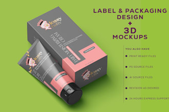design hair care and skin care product labels and packaging, product packaging