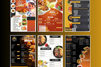 design amazing food restaurant menu