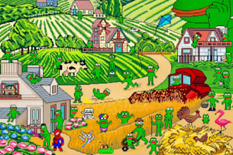 create a pixel art character tileset 4yu in furry character bit
