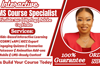 design custom interactive elearning course with articulate 360, rise or ispring