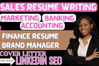 write best sales, marketing , accounting and banking resume writing