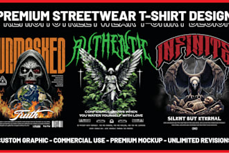 do edgy and urban style streetwear t shirt designs
