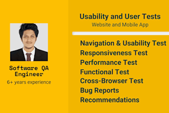 perform usability test and user test for your website or app
