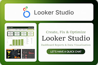 create and fix google looker studio dashboard report and data visualization
