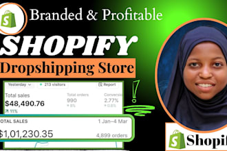 build shopify dropshipping store, shopify store design, website redesign