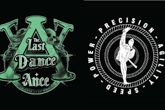 design creative hand drawn dance studio academy logo