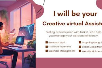 be your executive creative virtual assistant, reliable and social media manager