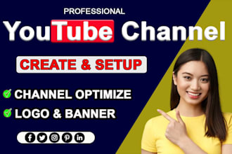 create and setup youtube channel with logo and banner