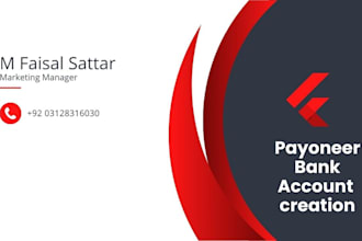 create payoneer bank account for ebay or for any other work