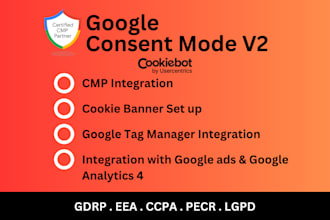 setup free solution google cookie consent mode v2 banner, gdpr, eea