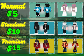design unique premium custom minecraft skin in 24 hours