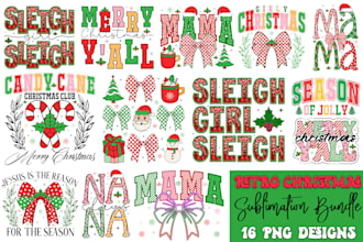 create retro sublimation, halloween, christmas, autumn fall designs for pod