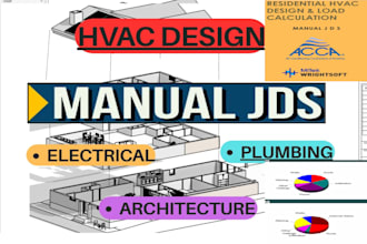 hvac design, manual j d s calculation, mep and architecture drawings for permit