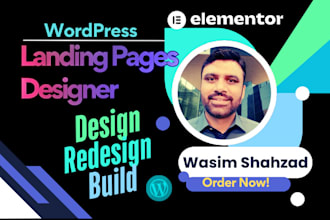 design redesign build wordpress landing pages for portfolio websites