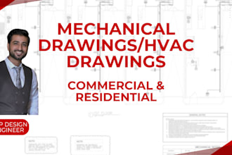 design mechanical drawing, duct layout, hvac, drawings for city permit