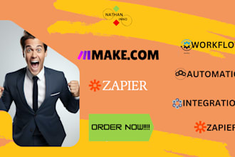 setup make com workflow, zapier auto, integer made com