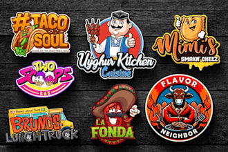 design creative bbq, candy, sweets, bakery, restaurant, food logo