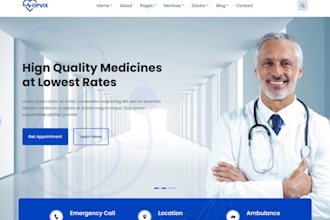 design responsive medical website doctor hospital clinic and healthcare website
