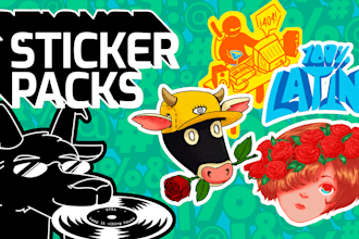 draw and design a pack of stickers for you or your company