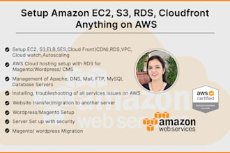 setup amazon ec2, s3, rds, lamp, ses and cloudfront on AWS