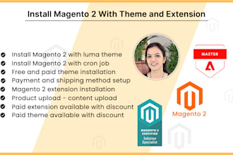 install magento 2 with theme and extension