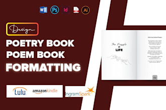 edit, proofread, format, design poetry book, poem, novel, story book, self help