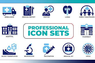 design a professional custom icon set for websites and apps