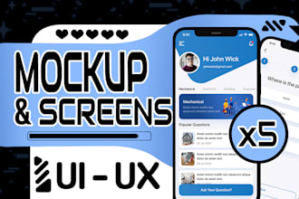 create an interactive ui ux app mockup prototype wireframe