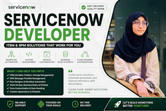 develop and customize servicenow itsm and spm solutions