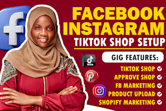 set up tiktok shop instagram shop facebook shop or tiktok shop shopify marketing