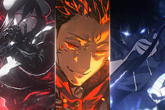 design social media anime banner for discord twitch twitter