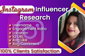 provide best instagram influencer research list for promote your brand