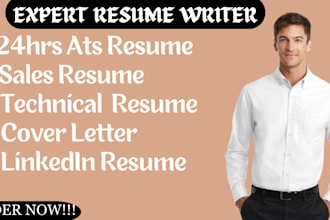write you 24hrs ats friendly resume, CV, cover letter, IT resume, linkedin