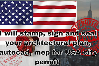 draw stamp architectural floor plan construction drawing mep city permit
