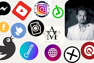 setup youtube and x channel with logo and banner
