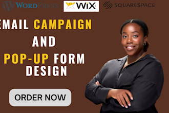 build wix, squarespace, wordpress pop up form for email campaign wix campaign