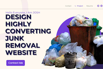 design junk removal website, hauling website, cleaning website